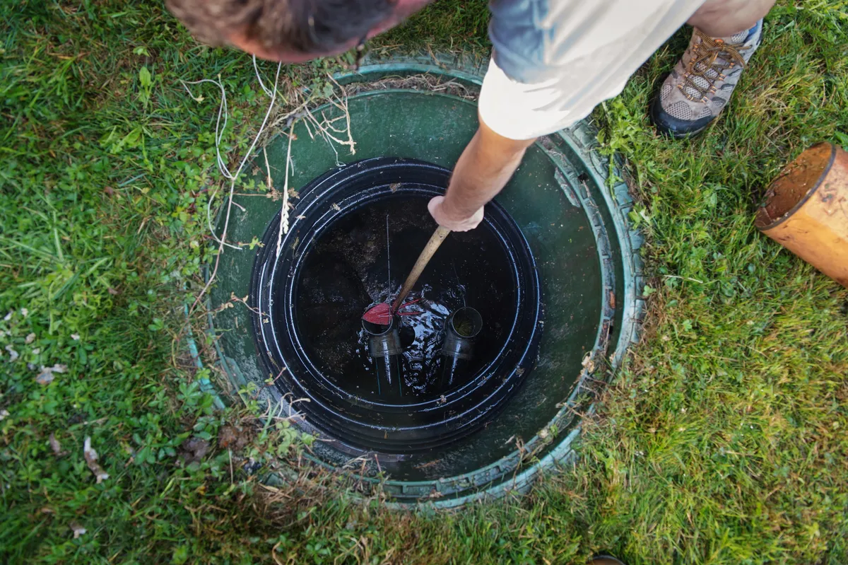 A septic tank mid-service